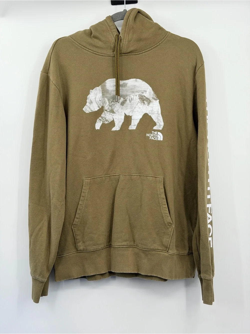 The North Face Bear On The Move Pullover Hoodie Mens L Olive Green